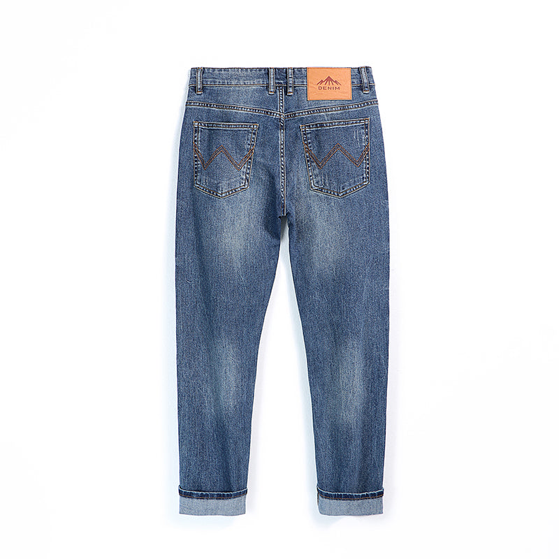 Übergröße Herren Klassische Stretch Straight Jeans, Slim Jeans 