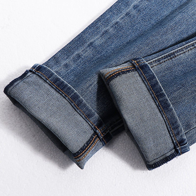 Übergröße Herren Klassische Stretch Straight Jeans, Slim Jeans 