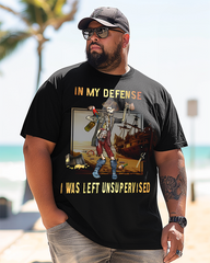 T-shirt à manches courtes imprimé grande taille pour homme In My Defense