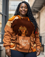 Jesus Walks with Me Women's Plus Size Sweatshirts