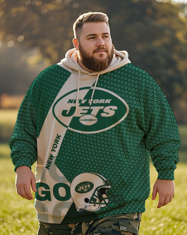 Jets Men's Plus Size Hoodie