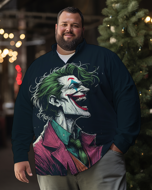 Men's Joker Plus Size Long Sleeve Shirt