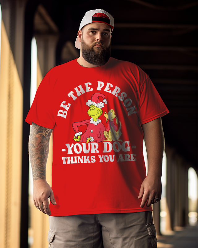 Men's Junior's Dr. Seuss Grinch Christmas Be the Person Plus Size Short Sleeve T-Shirt