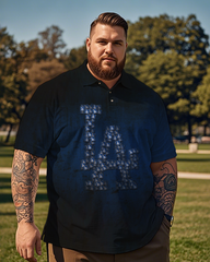 Los Angeles Dodgers Lässiges kurzärmliges Poloshirt für Herren in Übergröße