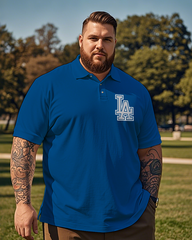 Los Angeles Dodgers Casual Short Sleeve Men's Plus Size Polo Shirt