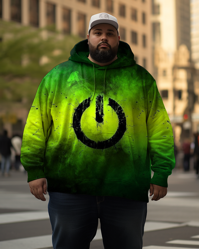 Men's Power button  Plus Size Hoodie