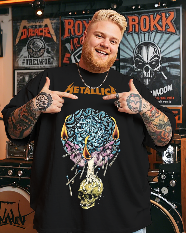 T-shirt à manches courtes pour homme avec le groupe de rock Metallica