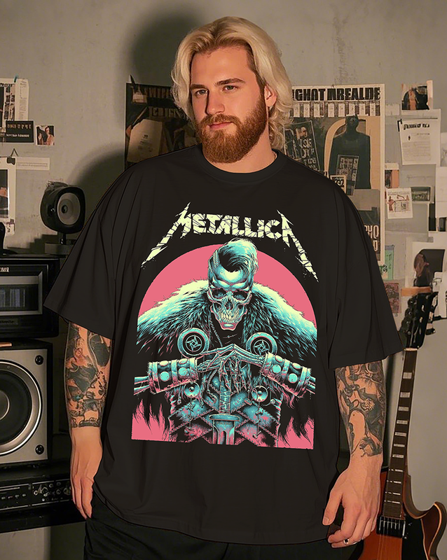 Metallica Copenhagen Herren-T-Shirt mit kurzen Ärmeln, Übergröße