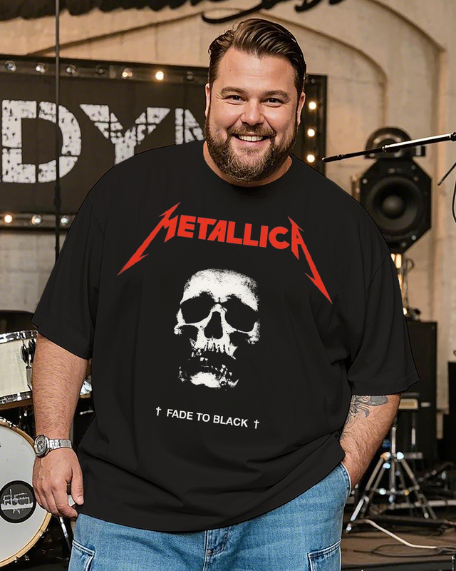 Metallica Fade To Black Herren-T-Shirt mit kurzen Ärmeln in Übergröße