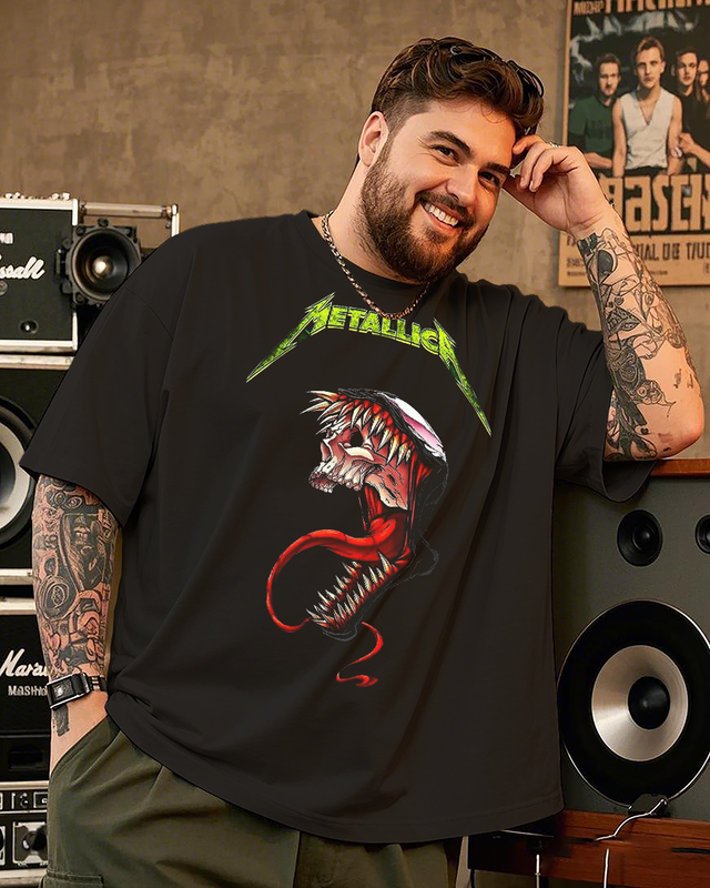 Metallica Heavy Metal Rockmusik-Band Herren-T-Shirt mit kurzen Ärmeln in Übergröße