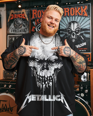 Metallica Skull Herren-T-Shirt mit kurzen Ärmeln, Übergröße