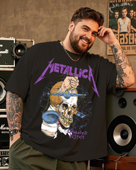 T-shirt à manches courtes grande taille pour homme Metallica Damaged Justice