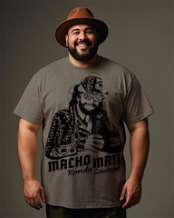 Macho Man Randy Savage Herren-T-Shirt mit kurzen Ärmeln, Übergröße