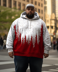 Sweat à capuche grande taille pour homme avec motif joyeux Noël