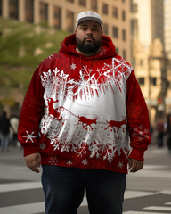 Sweat à capuche grande taille pour homme avec inscription « Joyeux Noël »