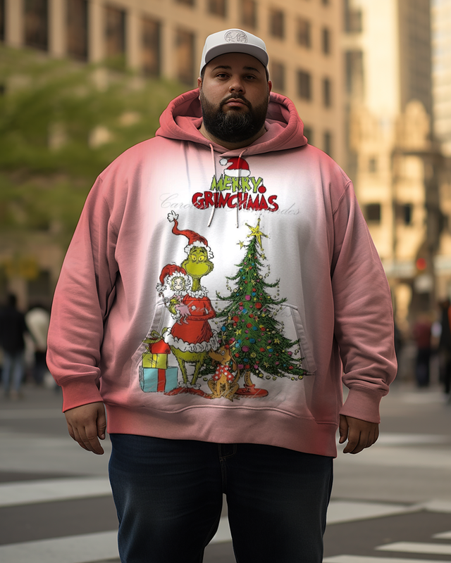 Sweat à capuche grande taille Merry Grinchmas pour homme