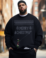 Sweat-shirts grande taille pour hommes avec inscription « Joyeux Noël » 