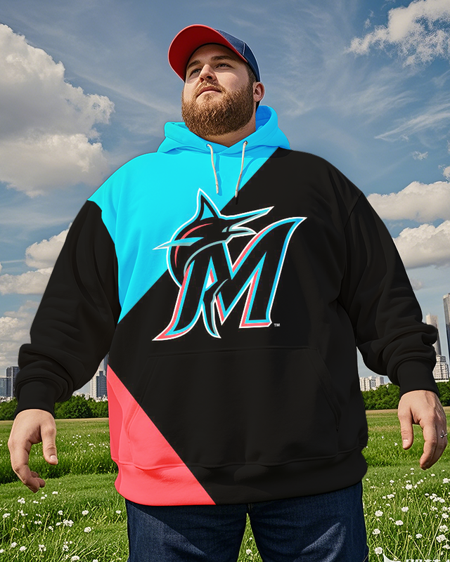 Sweat à capuche grande taille pour homme des Miami Marlins