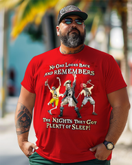 NO ONE REMEMBERS Men's Plus Size Printed Short Sleeve T-Shirt