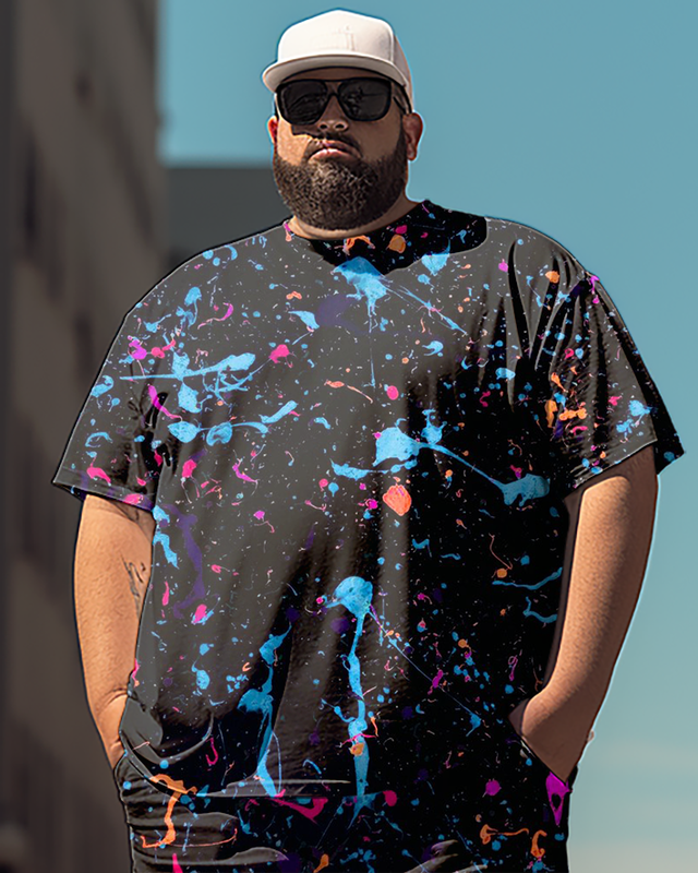 Men's Neon Plus Size T-Shirt & Short