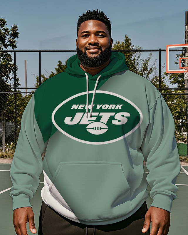 Sweat à capuche grande taille pour homme New York Jets