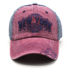 New York Baseballkappe mit Farbblockierung und Stickerei