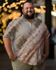 Chemise à manches courtes à dégradé de couleurs pour hommes, grande taille 