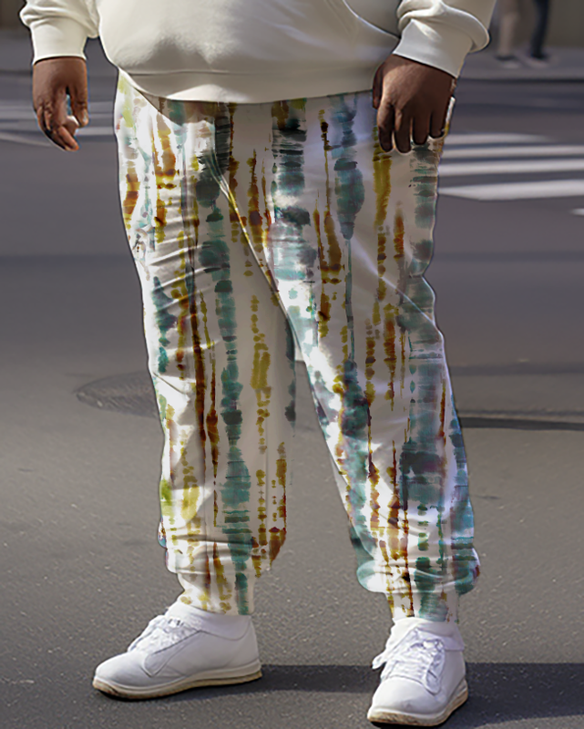 Sweat à capuche et pantalon tie-dye grande taille pour hommes