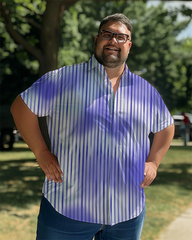 Chemise à manches courtes tie-dye grande taille pour homme 