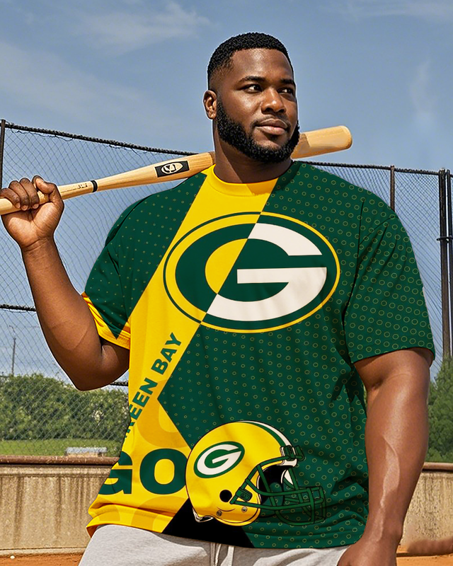 Packers Herren-T-Shirt mit kurzen Ärmeln, Übergröße