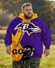 Sweat à capuche grande taille pour homme Ravens