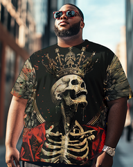 Men's Retro Diablo Style Plus Size Short Sleeve T-Shirt