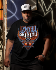 T-shirt à manches courtes pour homme avec motif rétro Lynyrd Skynyrd Music Eagle Dual Guitars Rock Concert, grande taille