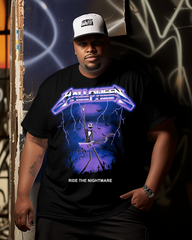 T-shirt à manches courtes pour homme Ride the Nightmare grande taille