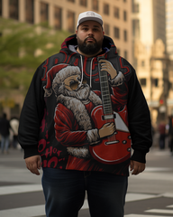 Rockin‘ Christmas-Kapuzenpullover für Herren in Übergröße