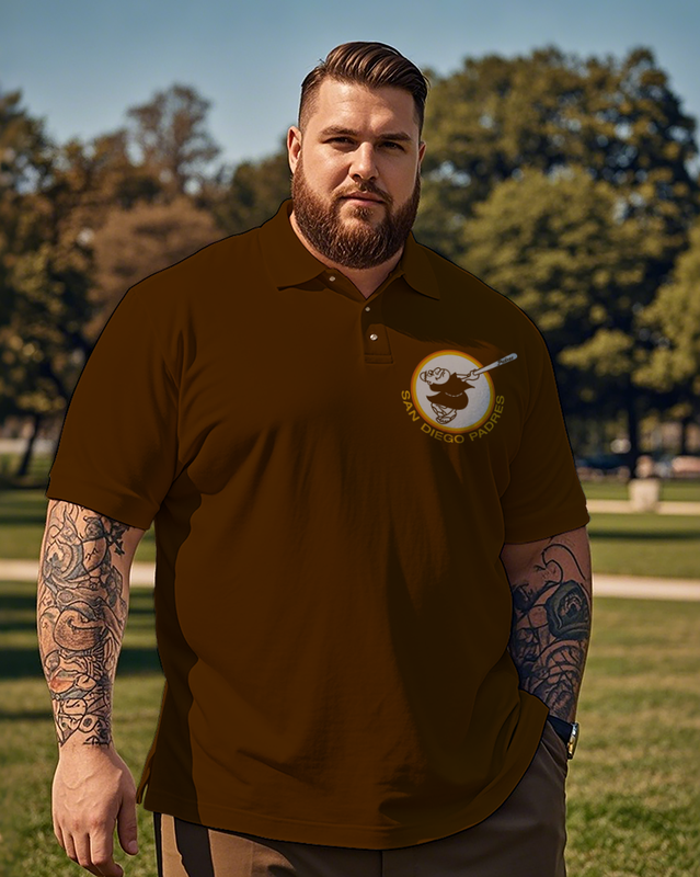 San Diego Padres - Lässiges, kurzärmliges Poloshirt für Herren in Übergröße 