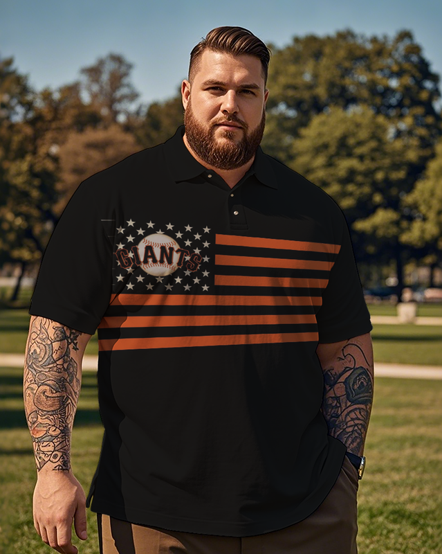 San Francisco Giants Casual Short Sleeve Men's Plus Size Polo Shirt