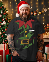 T-shirt à manches courtes pour homme avec imprimé Père Noël et grande taille