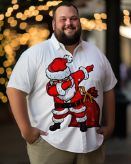 Men's Funny Santa Claus Plus Size Short Sleeve Shirt