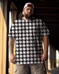 T-shirt à manches courtes pour homme avec motif de chat effrayant et dents de chauve-souris blanches, grande taille