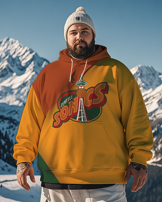 Sweat à capuche grande taille pour homme Seattle Supersonics