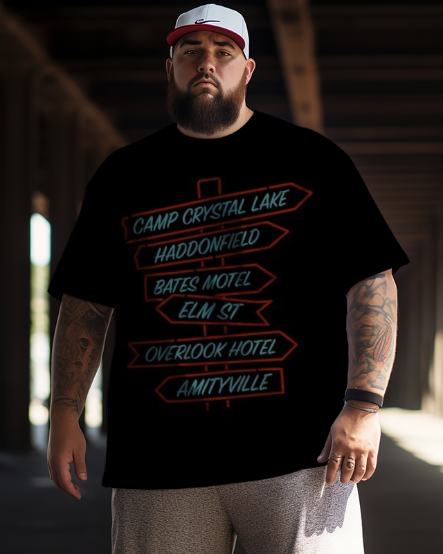 T-shirt grande taille pour homme avec film d'horreur Horror Streets