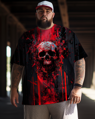 Herren T-Shirt mit Totenkopf-Motiv, Übergröße