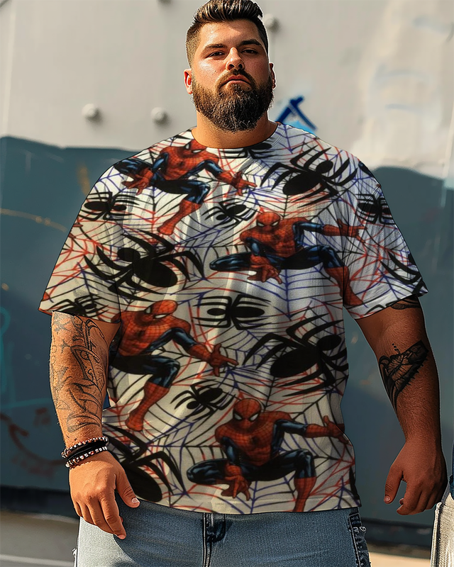 Spiderman Pow Men's Plus Size Short Sleeve T-Shirt