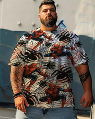 Spiderman Pow Men's Plus Size Short Sleeve T-Shirt