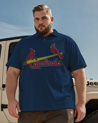 St. Louis Cardinals Lässiges kurzärmliges Poloshirt für Herren in Übergröße