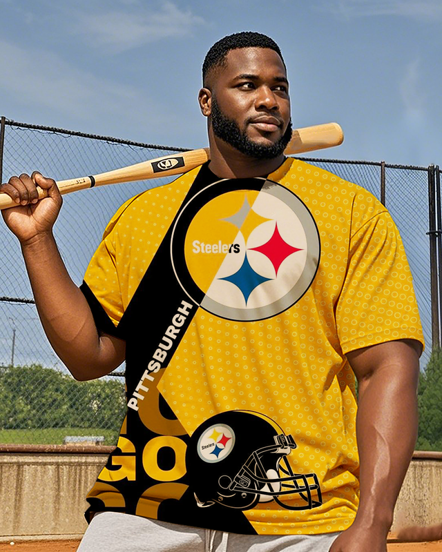 T-shirt à manches courtes pour homme, grande taille, des Steelers