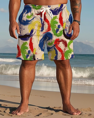 Gradient Color Tie-dye Men's Plus Size Shorts