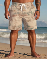 Gradient Color Tie-dye Men's Plus Size Shorts