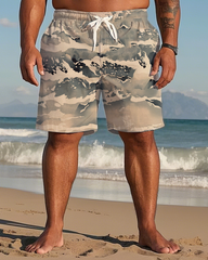 Gradient Color Tie-dye Men's Plus Size Shorts